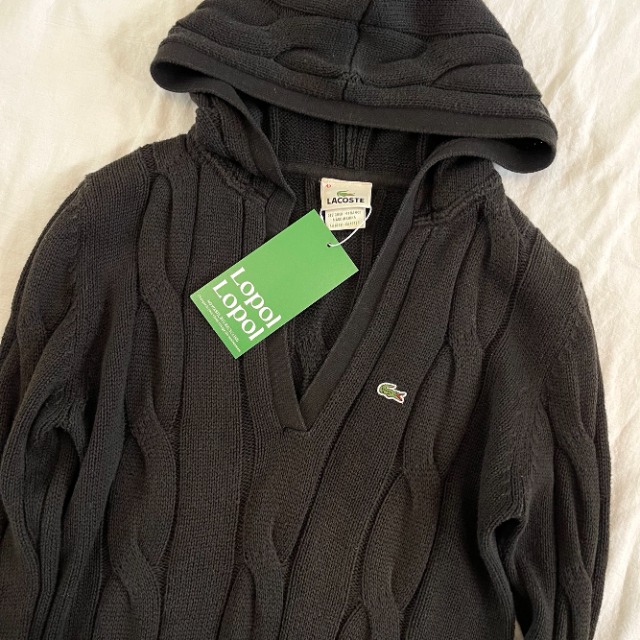 Lacoste cable knit hoodie (kn751)