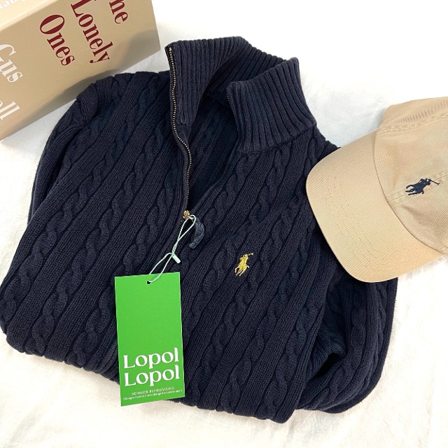 Polo ralph lauren cable knit zip-up (kn1415)