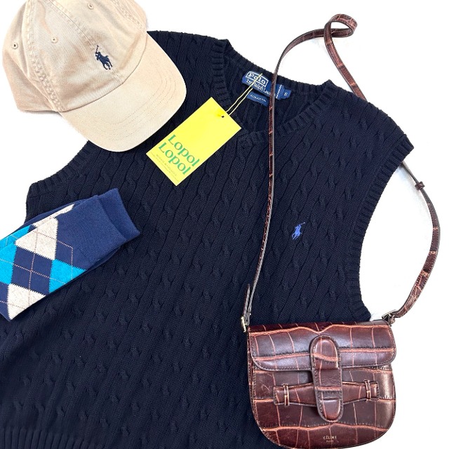 Polo ralph lauren cable knit vest (kn2226)