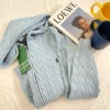 Polo ralph lauren cable knit hood zip-up (kn819)